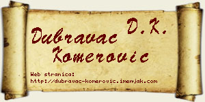 Dubravac Komerović vizit kartica